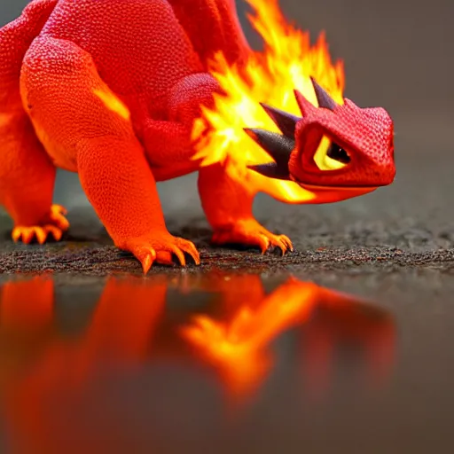 Image similar to national geographic photo of charmeleon, pokemon in the wild, intricate, portrait, 8 k highly professionally detailed, hdr, award winning