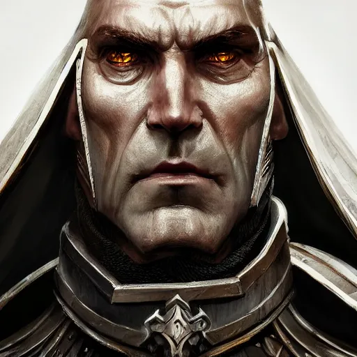 Image similar to close up portrait of emperor karl franz in renaissance armor, by cedric peyravernay and feng zhu, highly detailed, excellent composition, cinematic concept art, dramatic lighting, trending on artstation