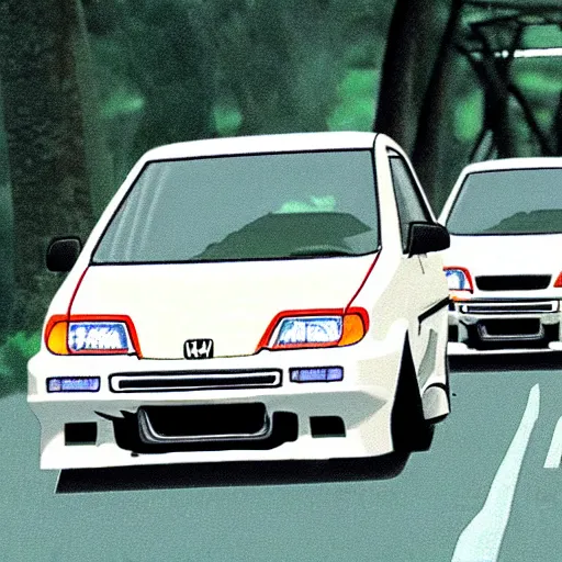Image similar to honda jazz in initial d, anime still frame