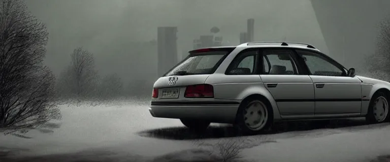 Prompt: Audi A4 B6 Avant (2002), a gritty neo-noir, dramatic lighting, cinematic, eerie person, death, homicide, homicide in the snow, gunshots, establishing shot, extremely high detail, photorealistic, cinematic lighting, artstation, by simon stalenhag, Max Payne (PC) (2001) winter New York at night, In the style of Max Payne 2 graphic novel, flashing lights, Poets of the Fall - Late Goodbye