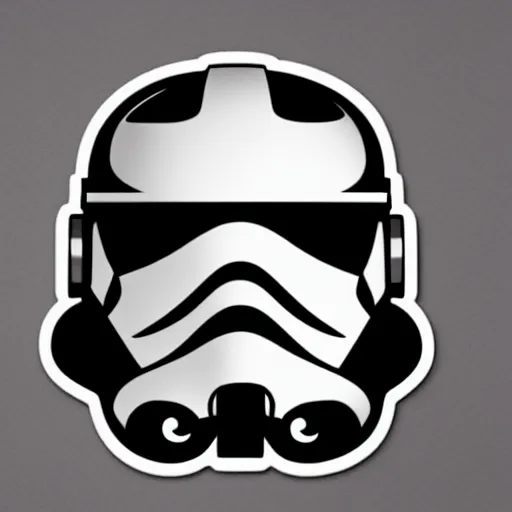 Image similar to svg sticker of a Pop-Wonder Storm-Trooper-Mandolorian-Helmet-Head-Hero-Villain at a rave, spinning records, giant headphones rocking out, wearing headphones, huge speakers, dancing, rave, DJ, spinning records, digital art, amazing composition, rule-of-thirds, award-winning, trending on artstation, featured on deviantart