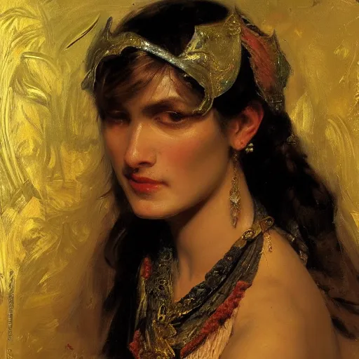 Image similar to orientalism painting of zelda collarbone detail by theodore ralli and nasreddine dinet and anders zorn and nikolay makovsky and edwin longsden long, bronze age, sword and sorcery, oil on canvas, masterful intricate artwork, excellent lighting, high detail 8 k