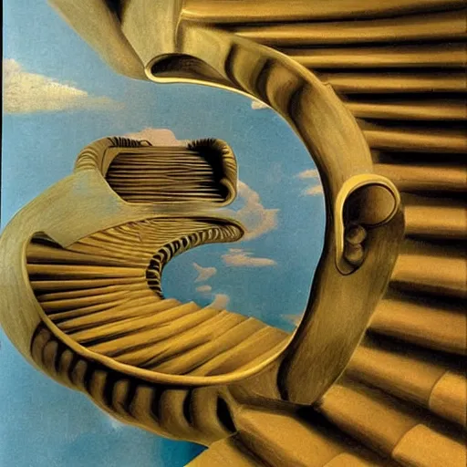 Image similar to infinite staircase by dali