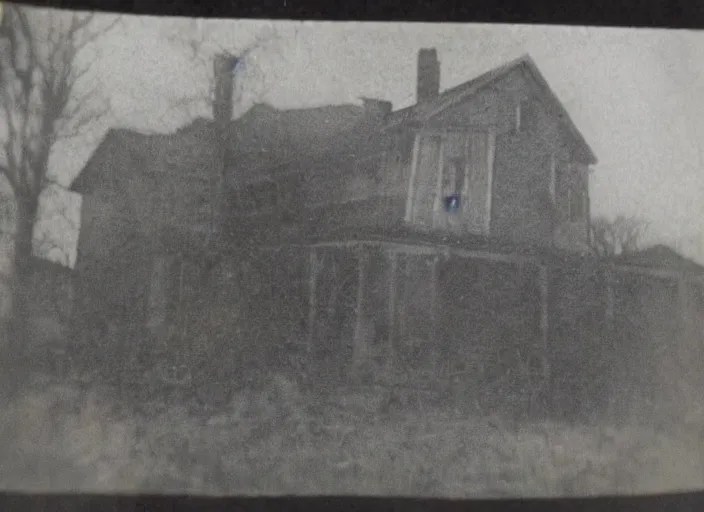 Image similar to an old worn photo of paranormal evidence, horror photography, terror