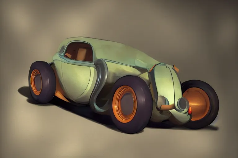Image similar to a cartoony 1930 car, in the style of Rayman origins, michael ancel, Ruan Jia and Mandy Jurgens and Greg Rutkowski, trending on Artstation, award winning, unreal engine, octane render H 1024