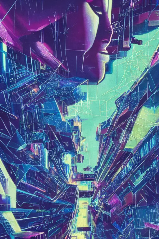 Image similar to inorganic one, art by frank hampson and shawn mcmanus, trending on artstation, atmospheric closeup view street art, vaporwave, photorealistic, watercolor painting, manga