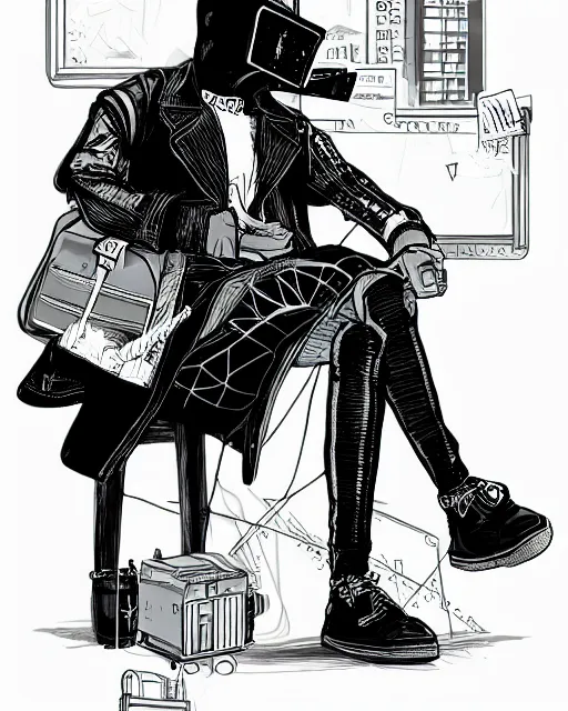 Image similar to cypherpunk fashion illustration