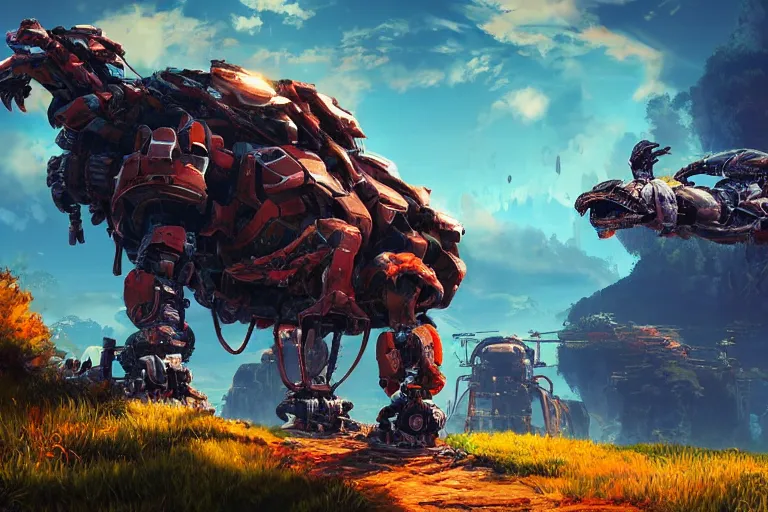 Image similar to shellsnapper machine mecanical creature robot of horizon forbidden west horizon zero dawn radiating a glowing aura global illumination ray tracing hdr fanart arstation by ian pesty and alena aenami artworks in 4 k