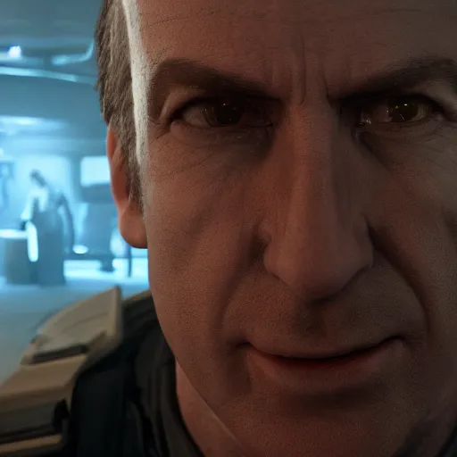 Image similar to film still of saul goodman in aliens, unreal engine, uhd, by hr giger