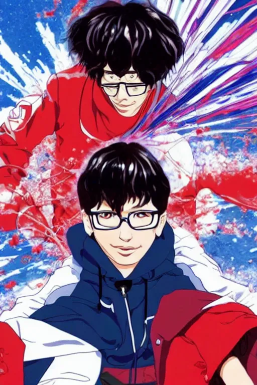 Image similar to adam driver as an anime character, hideaki anno, katsuhiro otomo, rumiko takahashi, film quality