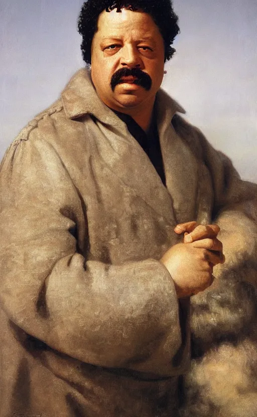 Image similar to Portrait of Alexandre Dumas, oil on canvas, highly detailed, by Kramskoy, 8k