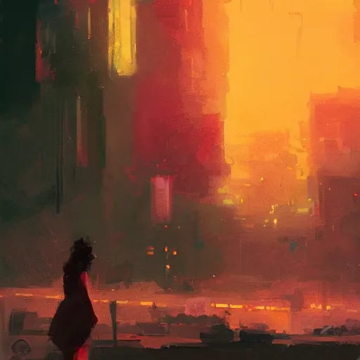 Prompt: a star is born by james gilleard and jeremy mann, extra wide angle