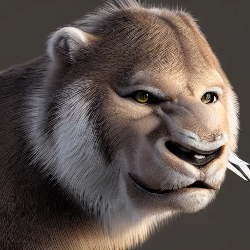 Image similar to Sabertooth, 3D Render, high quality, very detailed, 8k, photorealistic, hd, octane render