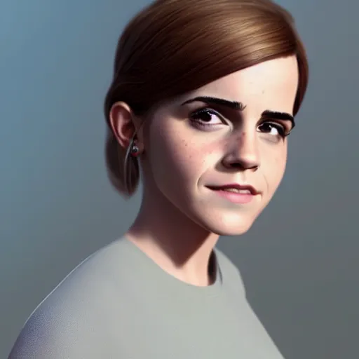 Prompt: emma watson as a pixar character, 8 k, pixar render