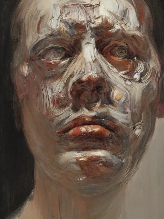 Image similar to ghostly head, portrait by jenny saville