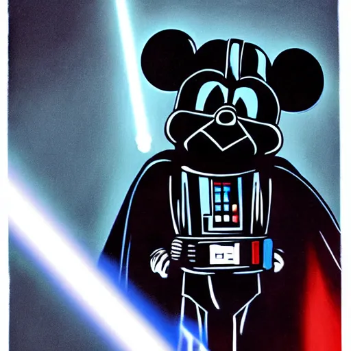 Image similar to Mickey Mouse as Darth Vader