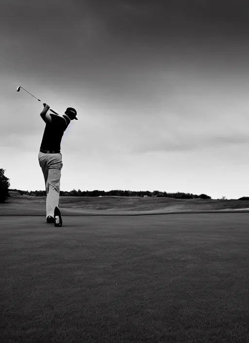 Image similar to golfing black and white portrait white sky in background