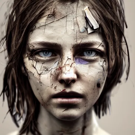 Image similar to heroine, beautiful, woman in tattered clothes revealing body, hyperrealistic, highly detailed, a real photographic, digital art, digital art, 8 k, character, realistic, portrait