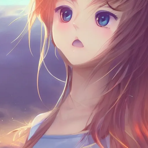 Image similar to a very beautiful anime girl, full body, long wavy blond hair, sky blue eyes, full round face, short smile, cute top, short jeans, summer lake setting, cinematic lightning, medium shot, mid-shot, highly detailed, trending on Artstation, Unreal Engine 4k, cinematic wallpaper by Stanley Artgerm Lau, WLOP, Rossdraws, James Jean, Andrei Riabovitchev, Marc Simonetti, and Sakimichan