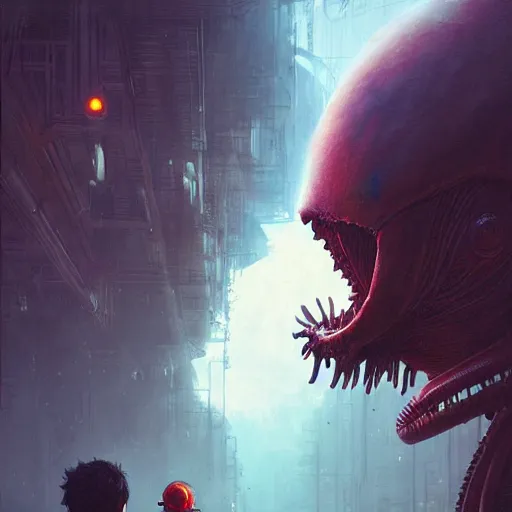 Image similar to alien luffy, thief, photography, by isaac asimov and marc simonetti by greg rutkowski, by wlop