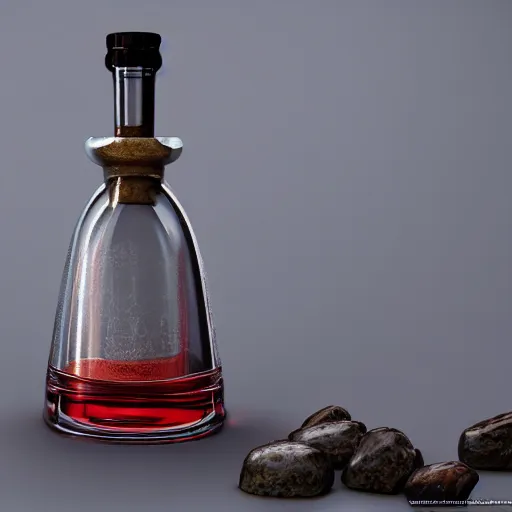 Image similar to a potion bottle, made by Stanley Artgerm Lau, WLOP, Rossdraws, ArtStation, CGSociety, concept art, cgsociety, octane render, trending on artstation, artstationHD, artstationHQ, unreal engine, 4k, 8k,