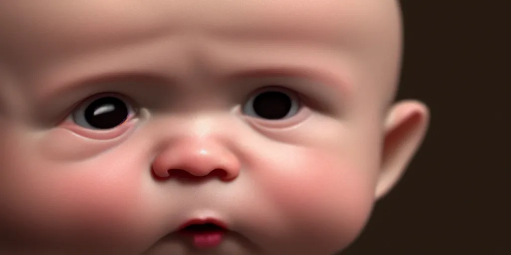 Prompt: very fine textured 8k sharp high detail art of baby satan