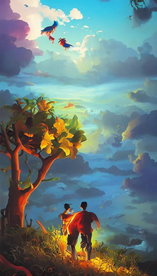 Prompt: life and death mixing together, by rhads