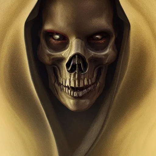 Prompt: menacing!!! grim reaper portrait, showing the viewer a sand clock running out of time!!!, mysterious atmospheric lighting, painted, intricate, volumetric lighting, rich deep colours masterpiece, golden hour, sharp focus, ultra detailed, by leesha hannigan, ross tran, thierry doizon, kai carpenter, ignacio fernandez rios