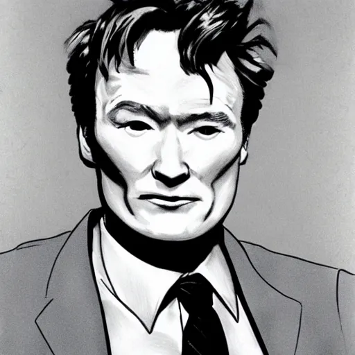 Image similar to conan o'brien, by john blanche