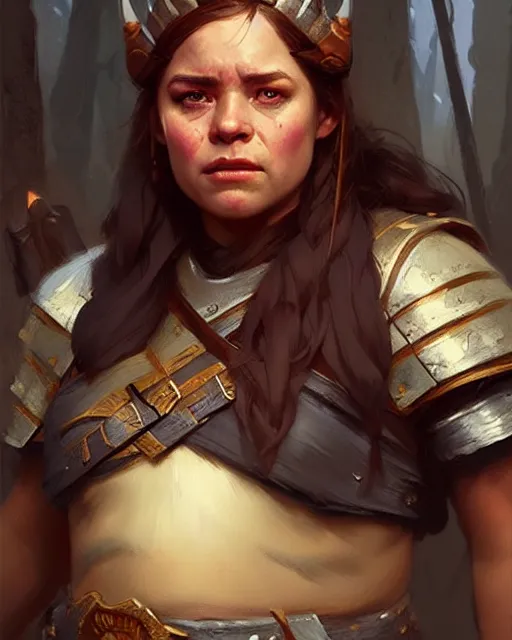 Image similar to a female dwarf chieftes | | realistic shaded, fine details, realistic shaded lighting poster by greg rutkowski, magali villeneuve, artgerm, jeremy lipkin and michael garmash and rob rey