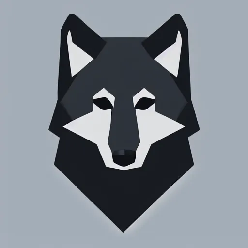 Prompt: minimalistic icon of a black wolf