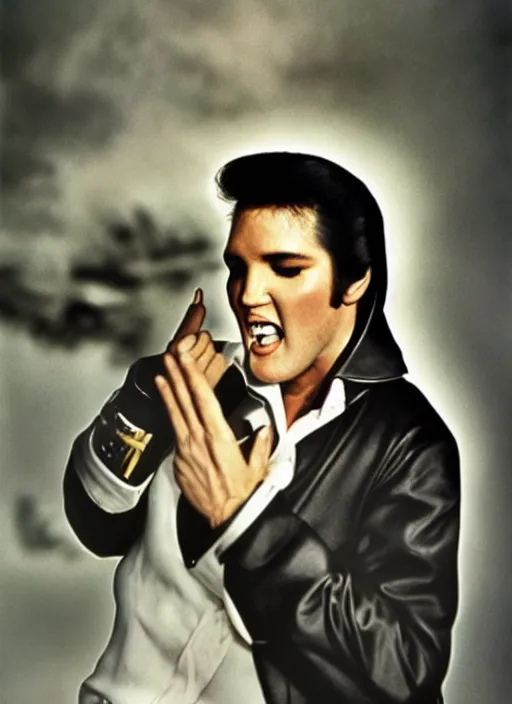 Image similar to photo of superstar elvis presley by anne leibovitz