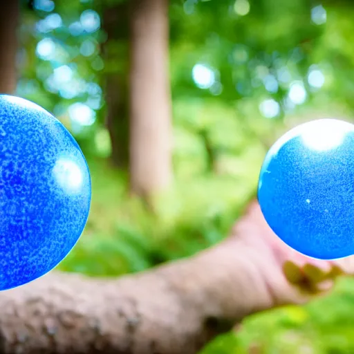 Image similar to what is this glowing blue orb i found in the woods at the park?