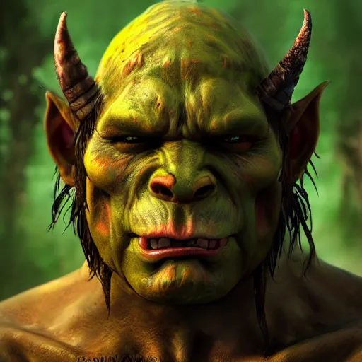 Prompt: A comic book style portrait painting of a fantasy orc warrior male in a swamp setting, unreal 5, DAZ, hyperrealistic, octane render, RPG portrait, ambient light, dynamic lighting