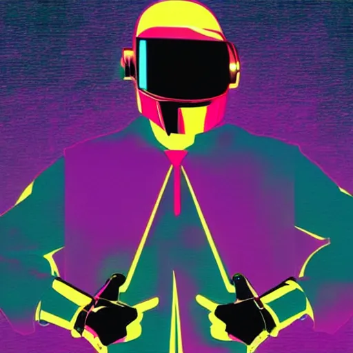 Image similar to daft punk concert in 1 bit art style