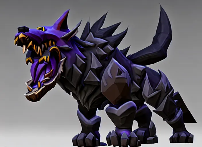 Image similar to wolf head, stylized stl, 3 d render, activision blizzard style, hearthstone style, darksiders style, dauntless style