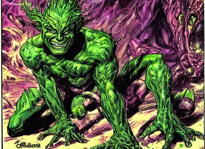 Image similar to green goblin illustration by mike ploog