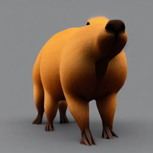 Prompt: low poly render of a capybara