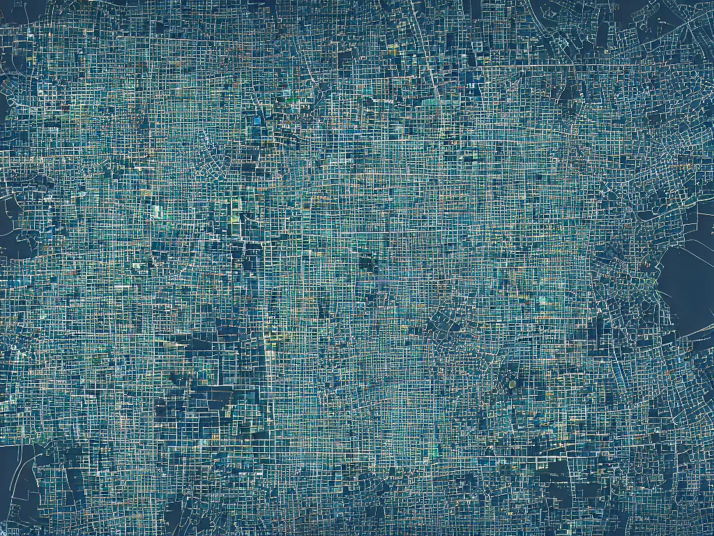 Image similar to cyberscreens projecting reference a detailed sheet reference sheet of the city map, perfect lighting pixel sorting