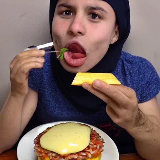 Image similar to ilham aliev eats cheesburger