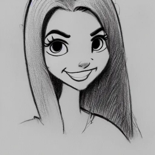 Image similar to milt kahl pencil sketch of victoria justice disney style