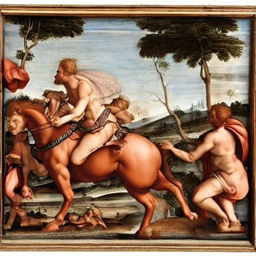 Image similar to quad race, renaissance composition