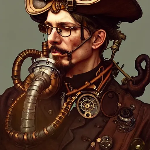 steampunk pirate tim cook, fantasy, d & d, intricate, | Stable Diffusion