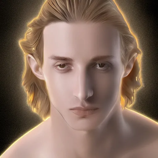 Prompt: a male wizard, glowing, frontal view, cool looking, high resolution, photoshop