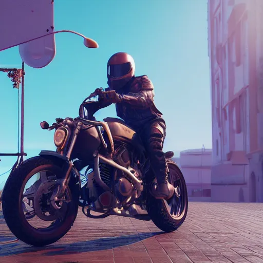 Prompt: 🐇🏍, octane render, unreal engine 5, digital art, cinema 4 d cinematica.