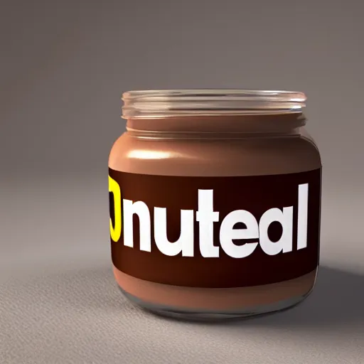 Image similar to 3 d render of nutella, dslr, 8 k, octane beautifully detailed render, cold lighting, cinematic lighting, detailed photo, masterpiece, volumetric lighting, ultra realistic, highly detailed, high quality, lossless, photorealistic