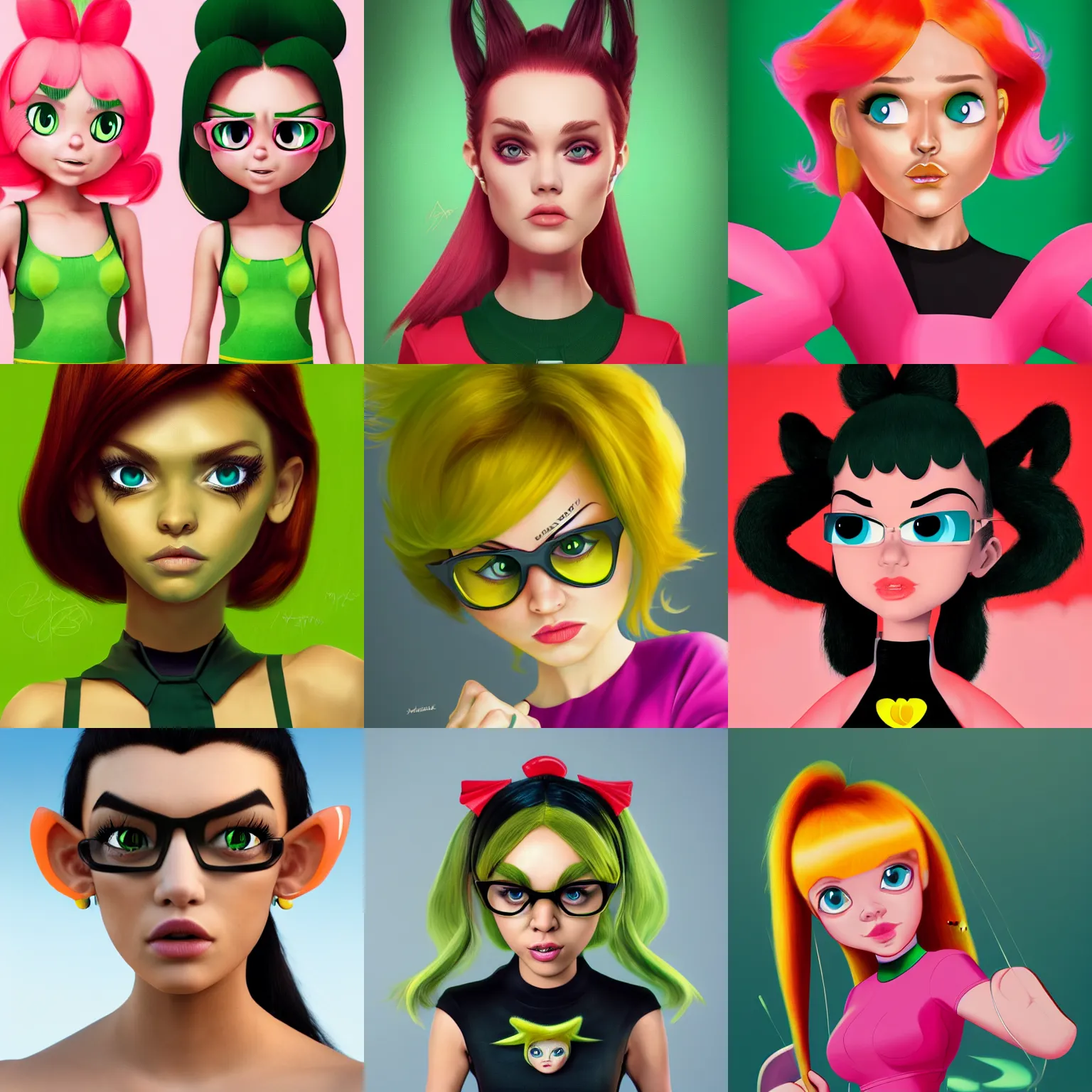 Prompt: power puff girls | buttercup character portrait | trending on artstation, deviantart, 8 k, hyperrealistic