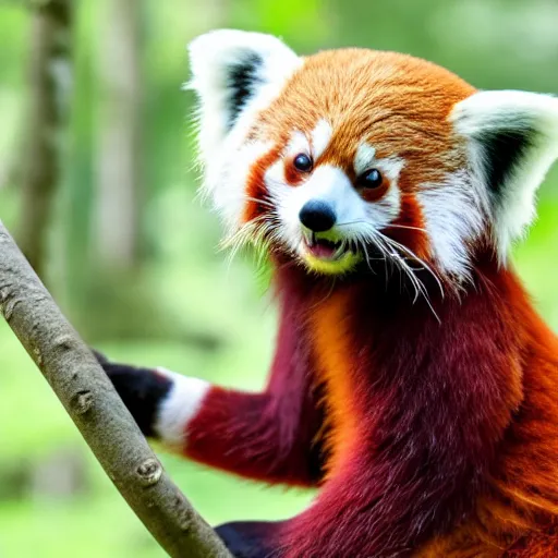 Prompt: anthropomorphic red panda