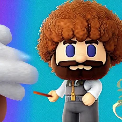 Image similar to Bob Ross character reveal for Super Smash bros ultimate