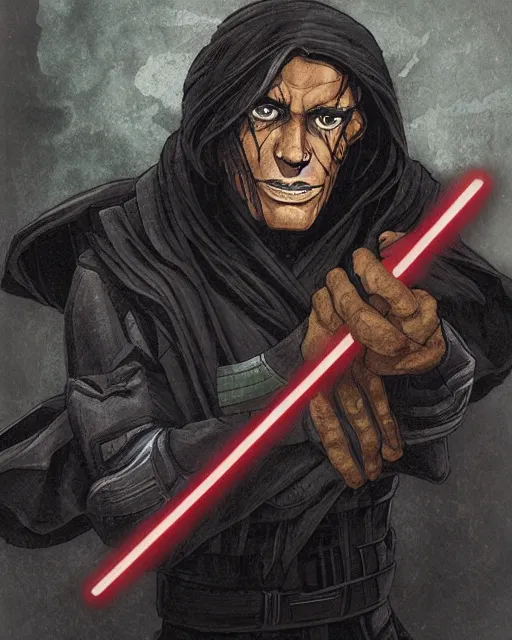 Prompt: quinlan vos from star wars legends by tsuyoshi nagano